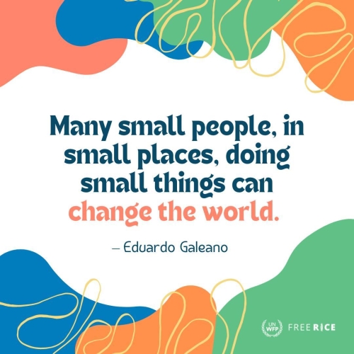 Many small people in small places doing small things can change the world.