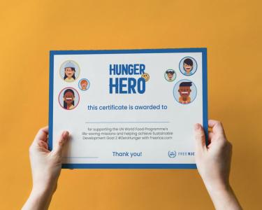 Hunger Hero Certificate